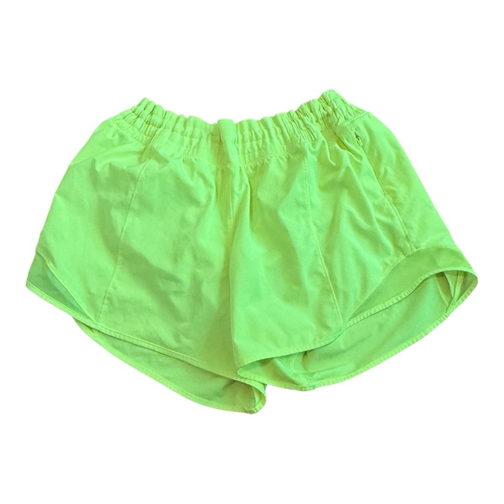 Lululemon neon yellow speed shorts sz 10 - Picture 4 of 7